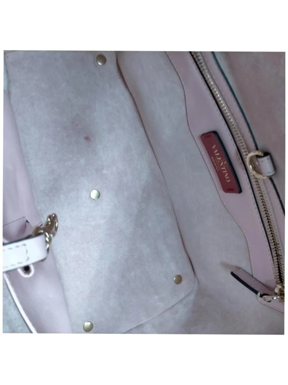 Valentino Garavani Blush Pink Rockstud Large Satchel Shoulder Bag